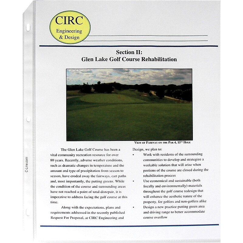 C-Line Standard Weight Sheet Protectors, 8-1/2" x 11", Clear, 50/Box (62038) image 1