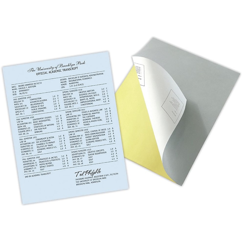 Blanks USA Kan't Kopy 8.5" x 11" Carbonless Security Paper, 20 lbs., Blue, 2500 Sheets/Carton (KC2CA1VBL) image 1