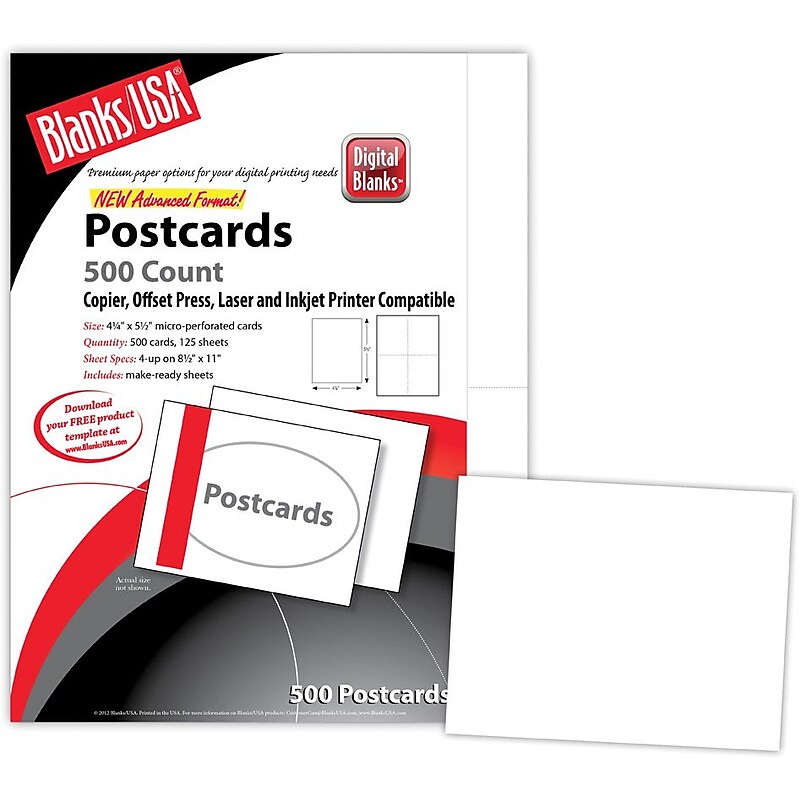 Blanks/USA® Timberline Digital Postcard, 5 1/2" x 4 1/4", Birch White, 125/Pack image 1