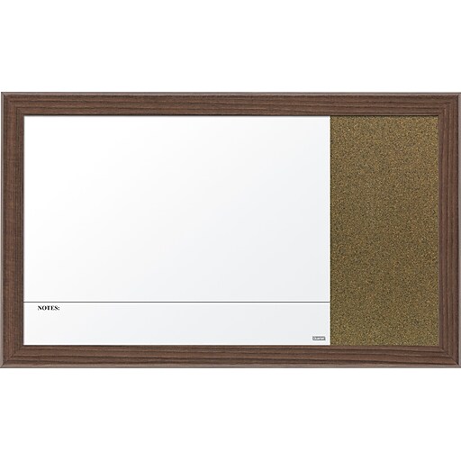 Quartet Combination Bulletin Board, Walnut Frame, 18" x 30" at