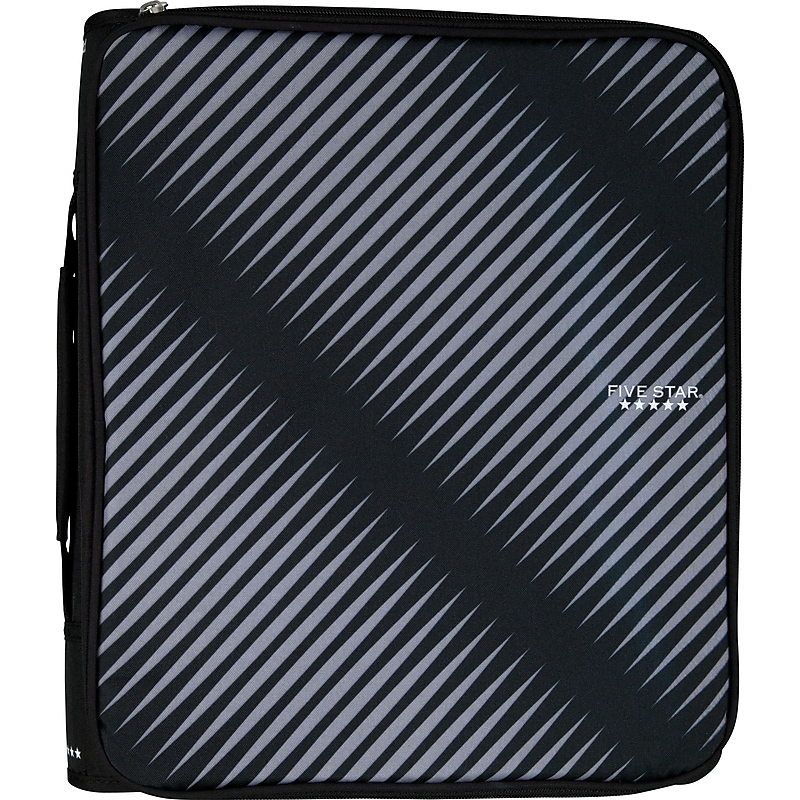 Five Star 2" 3-Ring Zipper Binders, Black (72536) image 1