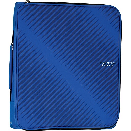 Five Star 2" 3Ring Zipper Binders, Blue (72534) Staples