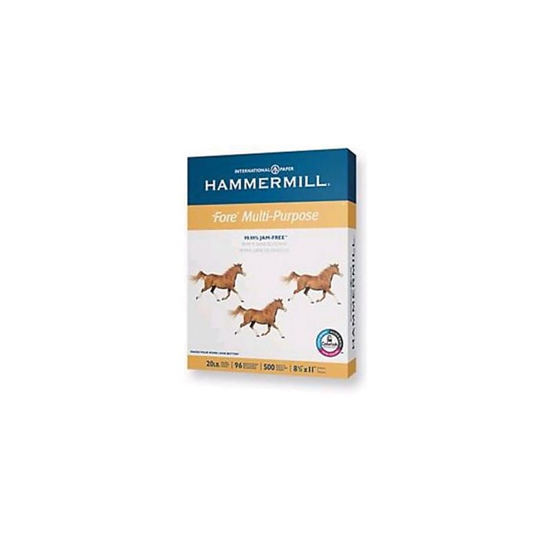 Hammermill Fore 3-Hole Punched 8.5" x 11" Multipurpose Paper, 24 lbs. 96 Brightness, 500 Sheets/Ream (101287) image 1