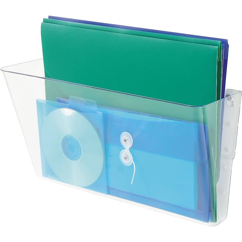 Deflecto Single Unit Wall Pocket, 1 Compartment, Letter Size, Clear (73201RT) image 1