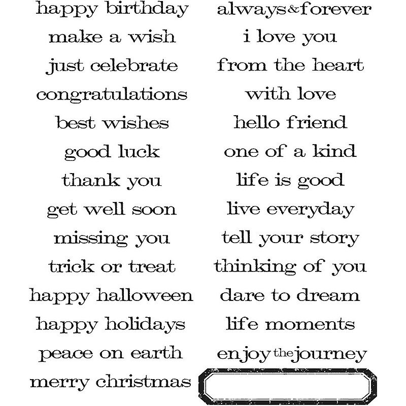 Stampers Anonymous Tim Holtz Large Cling Rubber Stamp Set, Simple Sayings (CMS-LG-155) image 1