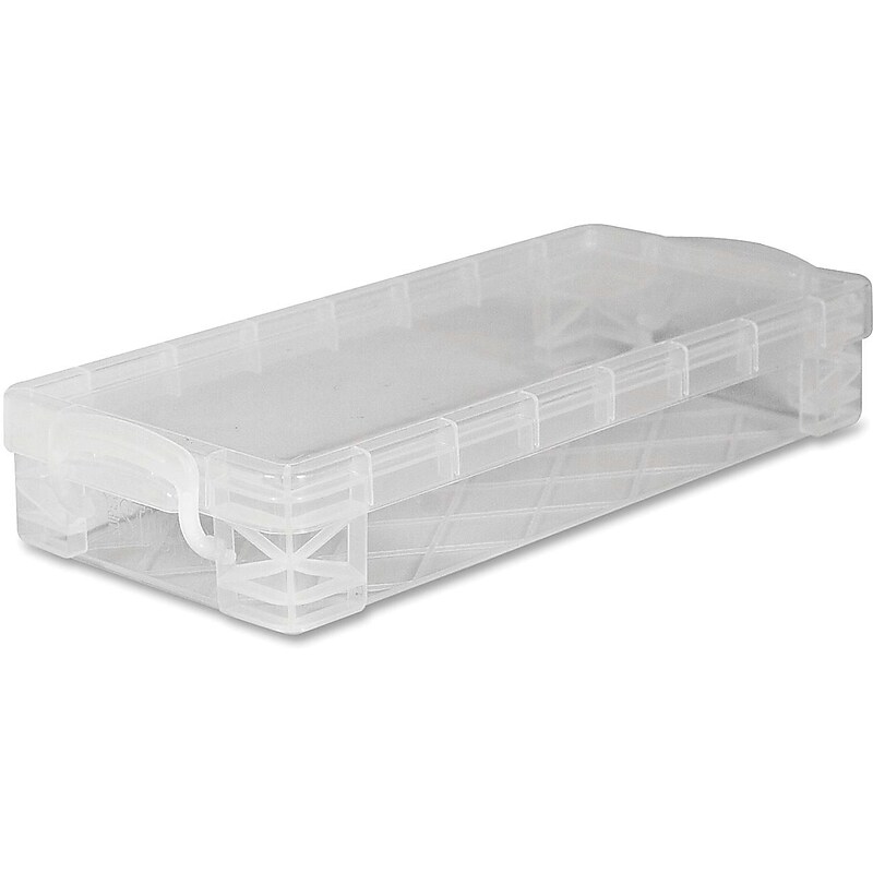 Advantus Super Stacker Stackable Pencil Box - Plastic - Clear image 1