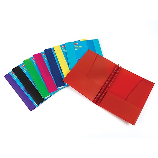 Staples® 4Pocket Poly Folder, Assorted Colors at Staples