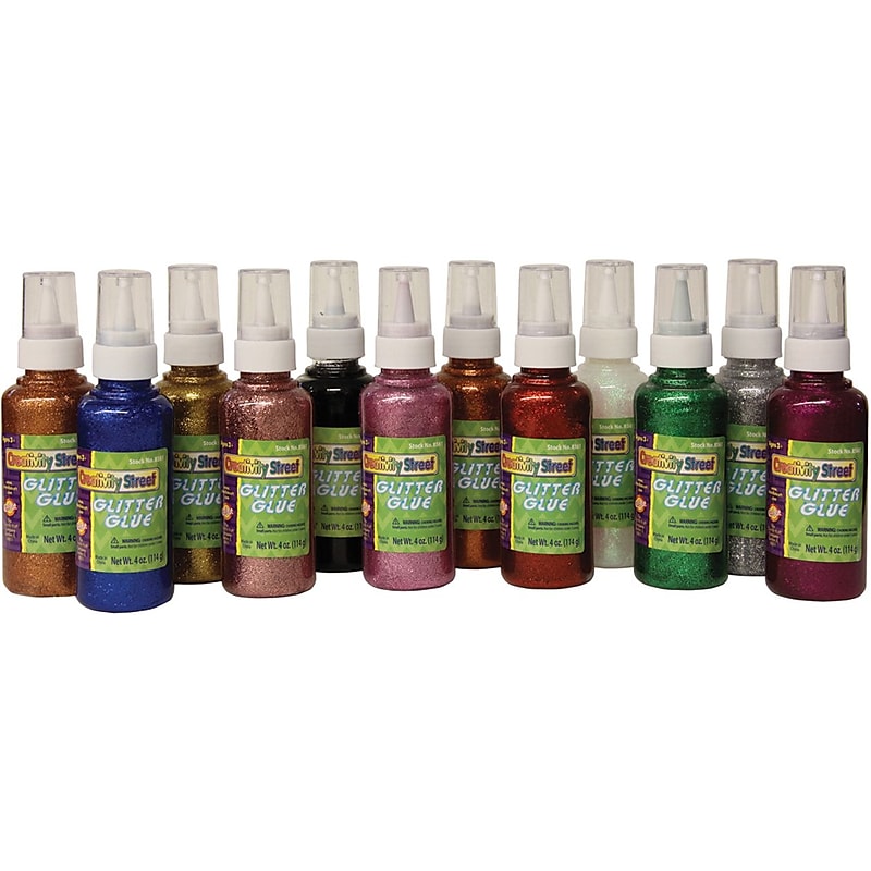 Chenille Kraft Glitter Craft Glue, 4 oz., Assorted, 12/Pack (CK-8561) image 1