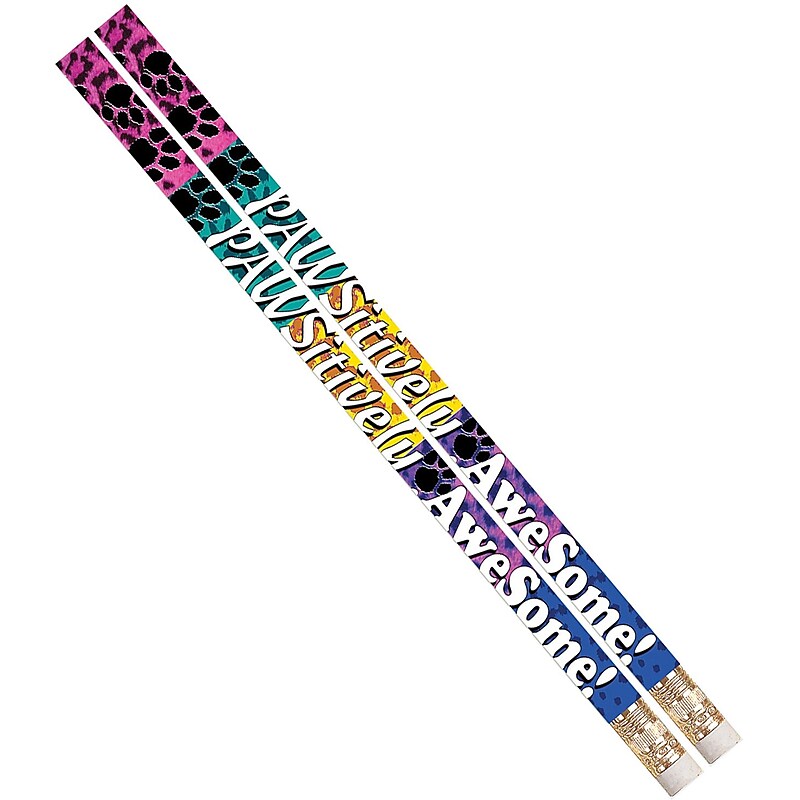 Musgrave Pawsitively Awesome Motivational Pencils, Pack of 12 (MUS2484D) image 1