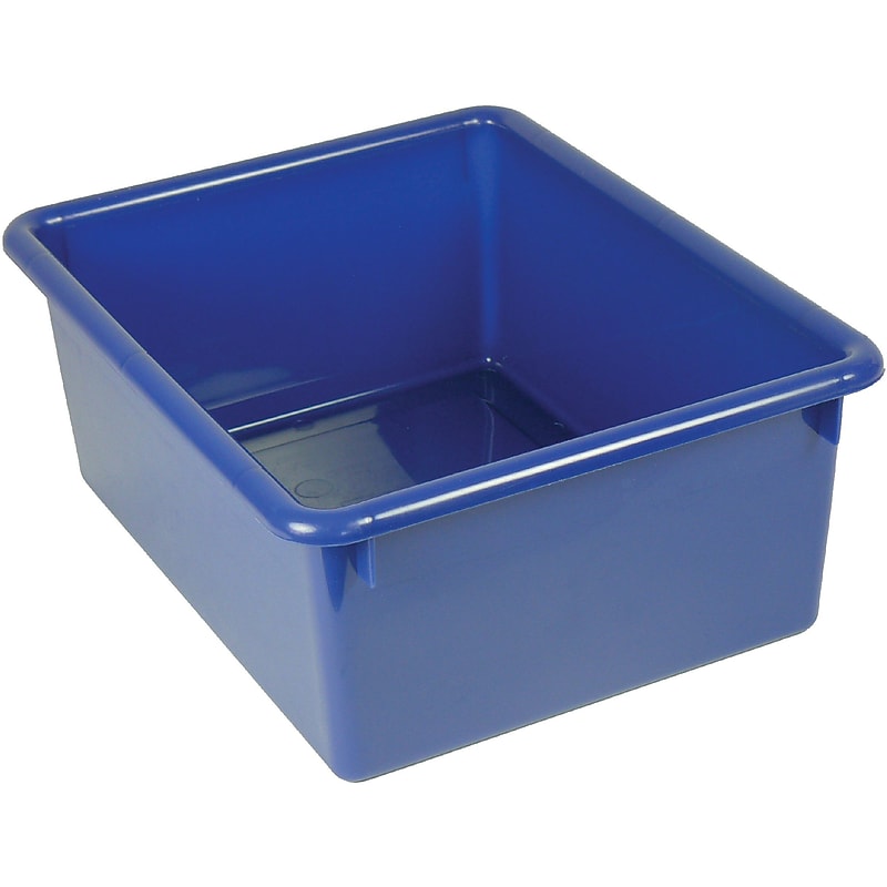 Romanoff Stowaway Letter Box 13.5"H x 10.75"W Plastic Bin - No Lid, Blue (ROM16104) image 1