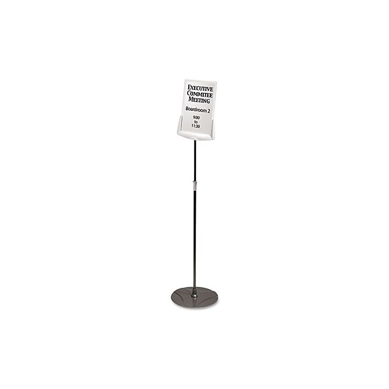 Durable INFOBASE Sign Holder, 8.5" x 11", Freestanding, Vertical/Horizontal, Front Loading, Anthracite Grey (5589-57) image 1