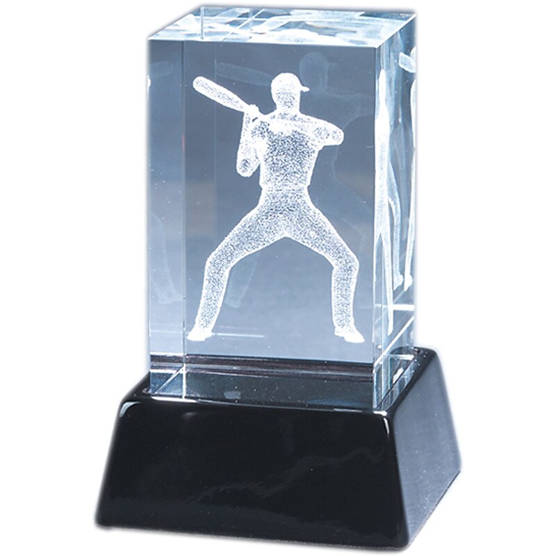Natico Crystal 3-D Baseball Player Sculpture image 1