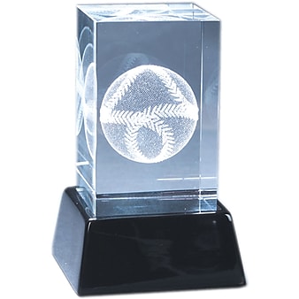 Natico Crystal 3-D Baseball Sculpture