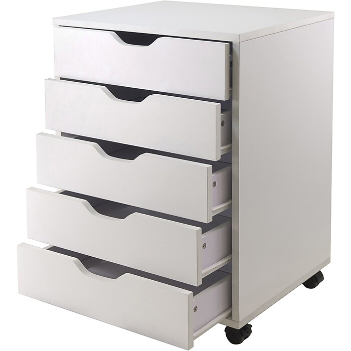 Winsome Halifax 5-Drawer Composite Wood Storage Cabinet, White