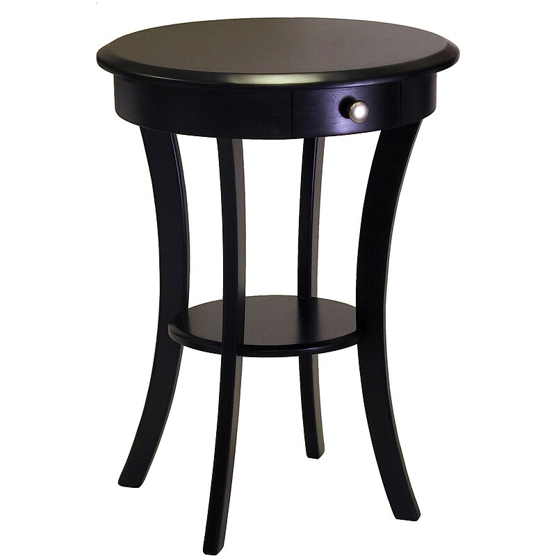 Winsome Sasha 20"Dia Wooden Round Accent Table, Black (20227) image 1
