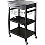 Winsome Julia Metal Mobile Utility Cart with Lockable Wheels, Black (20322)~#|#~s0730495_sc7