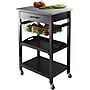 Winsome Julia Metal Mobile Utility Cart with Lockable Wheels, Black (20322)~#|#~s0730497_sc7