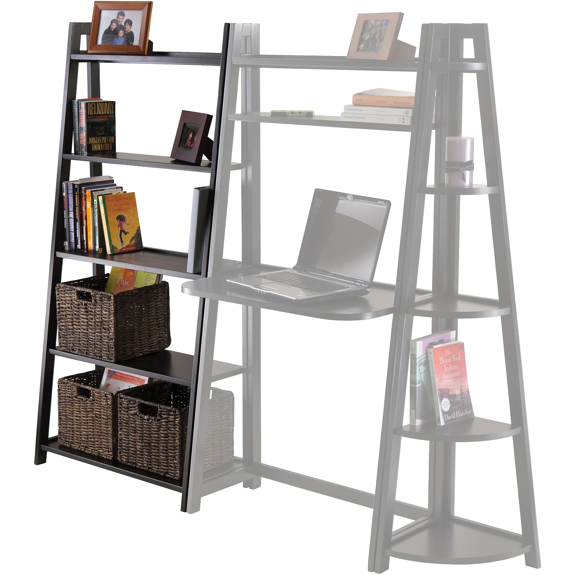 Winsome Solid/Composite Wood 5-Tier A-Frame Shelf, Black Sansujyuku sansujyuku.com