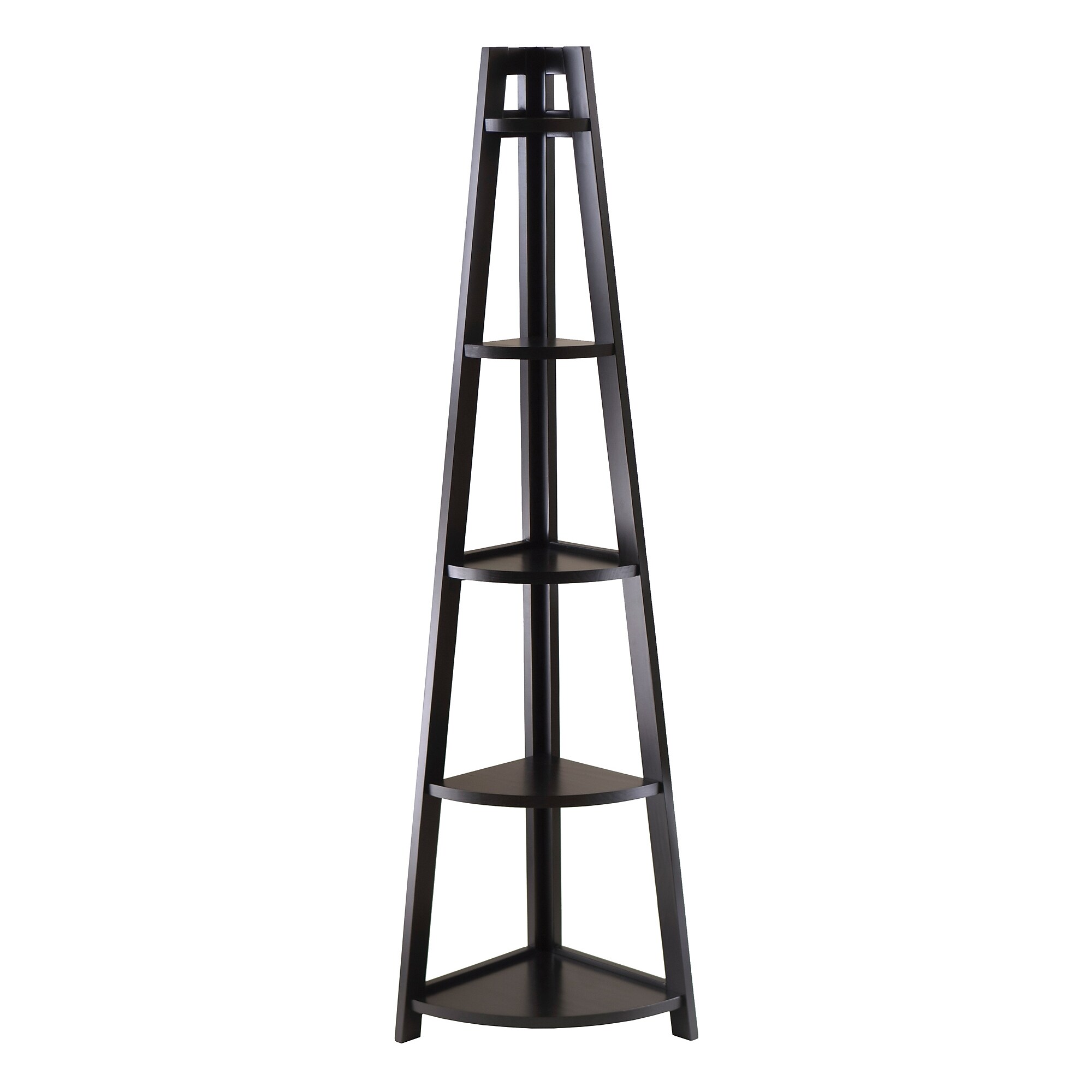 Winsome Solid/Composite Wood 5-Tier A-Frame Corner Shelf, Black Sansujyuku sansujyuku.com