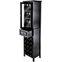 Winsome Burgundy 66.85" x 18.11" x 12.99" Wood 15-Bottle Wine Cabinet, Black~#|#~s0730518_sc7