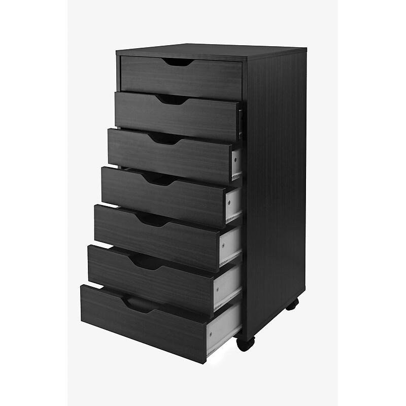 Winsome 7-Drawer Composite Wood Halifax Cabinet, Black, (20792) image 1