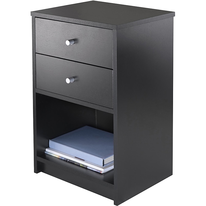 Winsome Ava 15.75"W x 12.68"D Wooden Accent Table, Black (20936) image 1