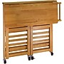 Winsome Wood Foldable Kitchen Cart With Shelves, Light Oak (34137)~#|#~s0730553_sc7