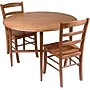 Winsome Hannah 29 1/2" x 42" x 42" Wood Round Drop Leaf Tbl W/2 Ladder Back Chairs, Light Oak, 3 Pcs~#|#~s0730558_sc7
