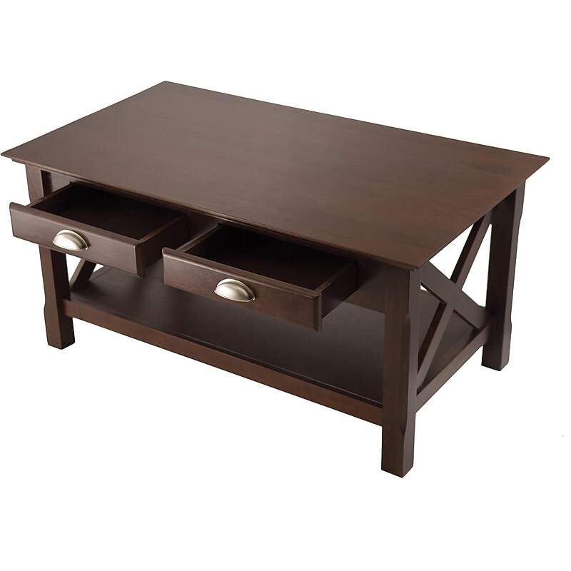 Winsome Xola 18" x 37" x 21" Composite Wood Coffee Table, Cappuccino image 1
