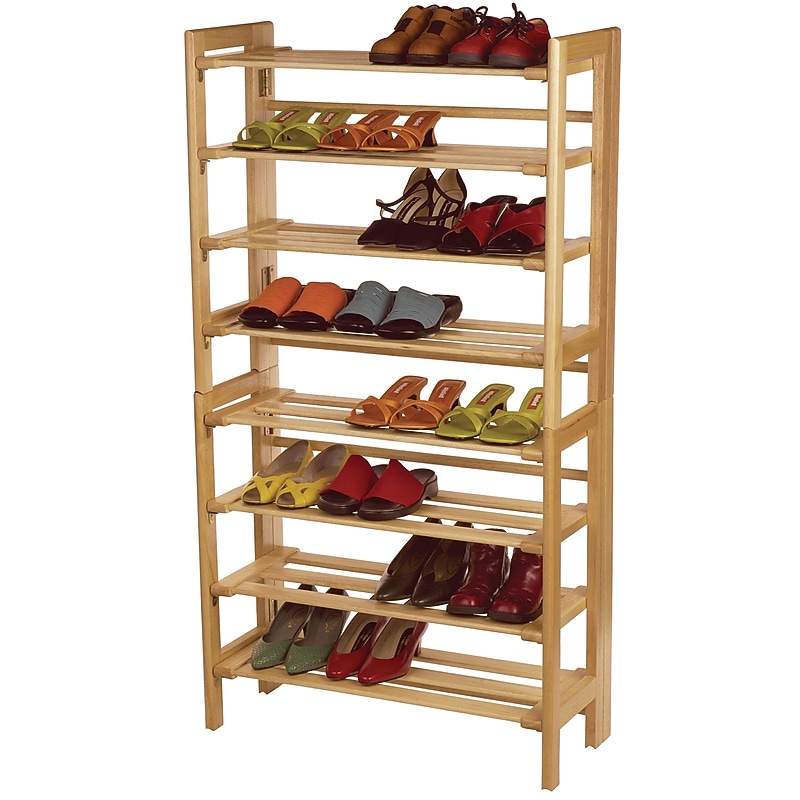 Winsome Beech Wood 4-Tier Stackable Shoe Rack, Natural (81228) image 1