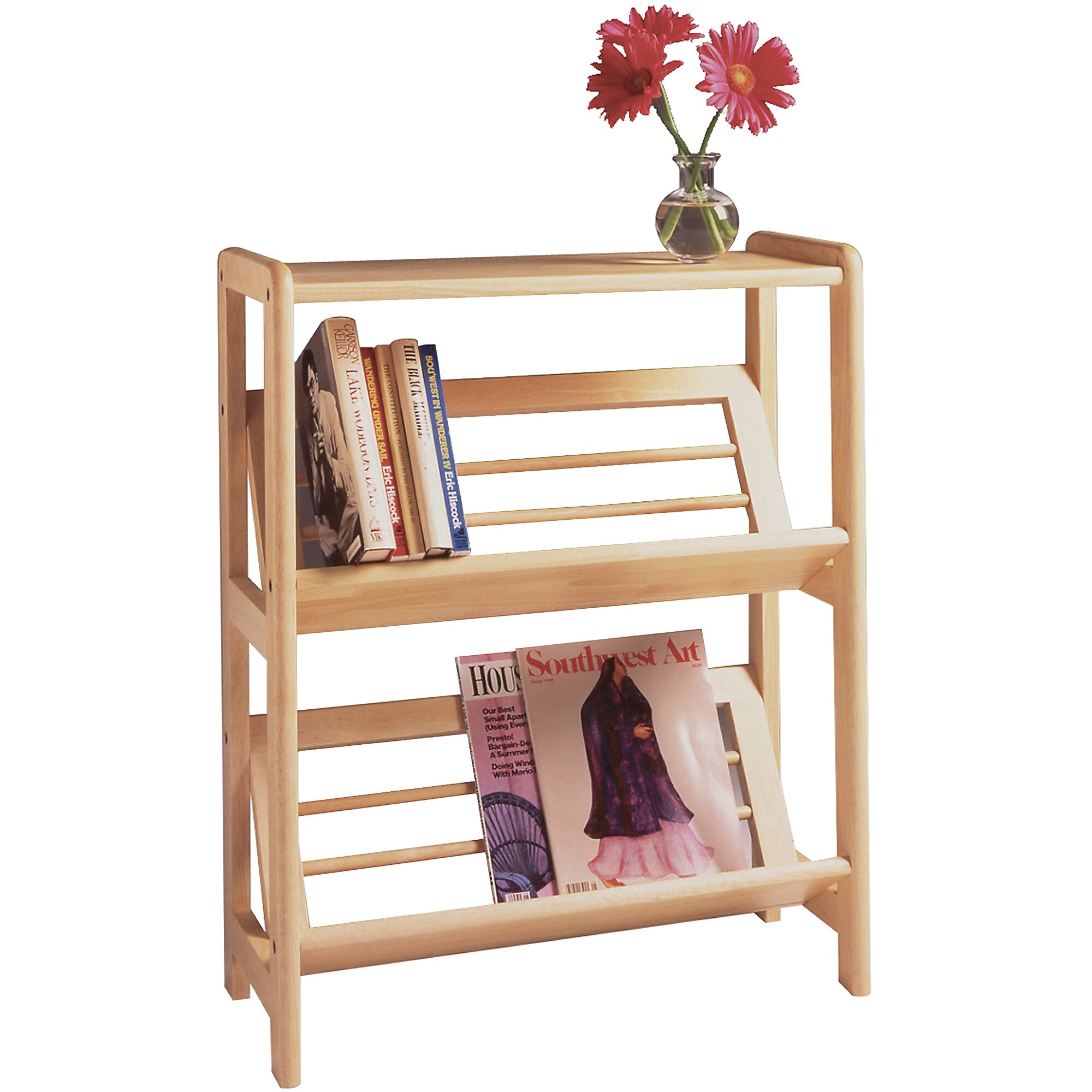 Winsome Juliet Beech Wood 2-Tier Bookshelf With Slanted Shelf, Natural (82430) Sansujyuku sansujyuku.com