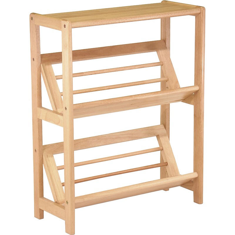 Winsome Juliet Beech Wood 2-Tier Bookshelf With Slanted Shelf, Natural (82430) image 1