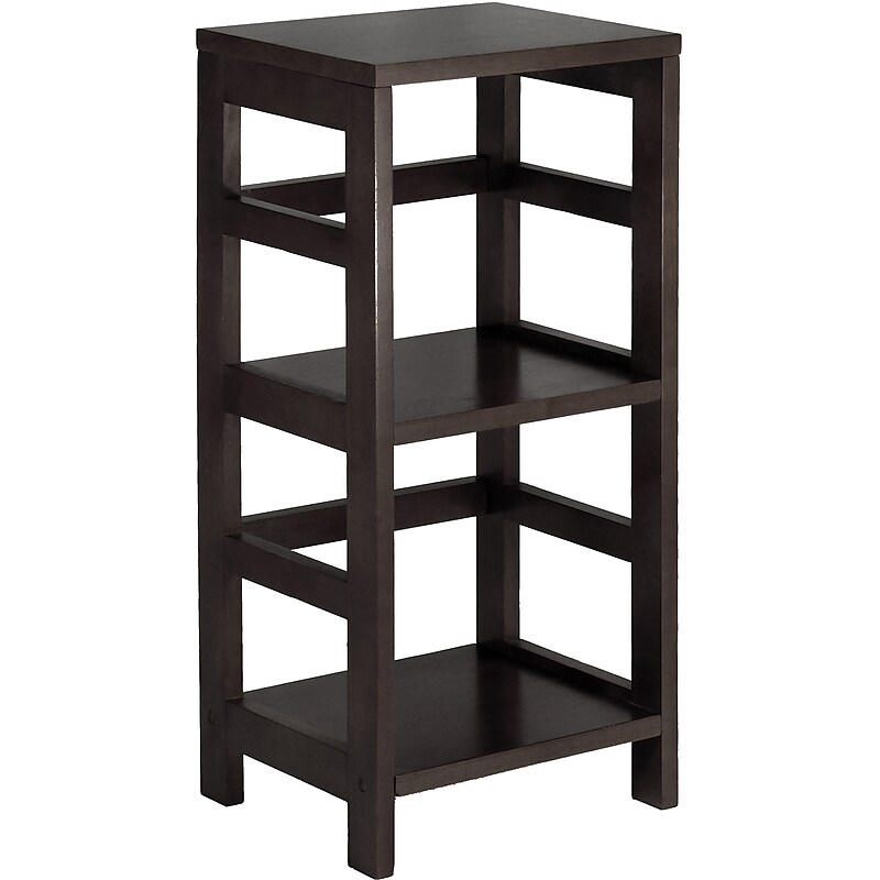Winsome Leo Solid/Composite Wood 2-Tier Narrow Storage Shelf, Espresso image 1