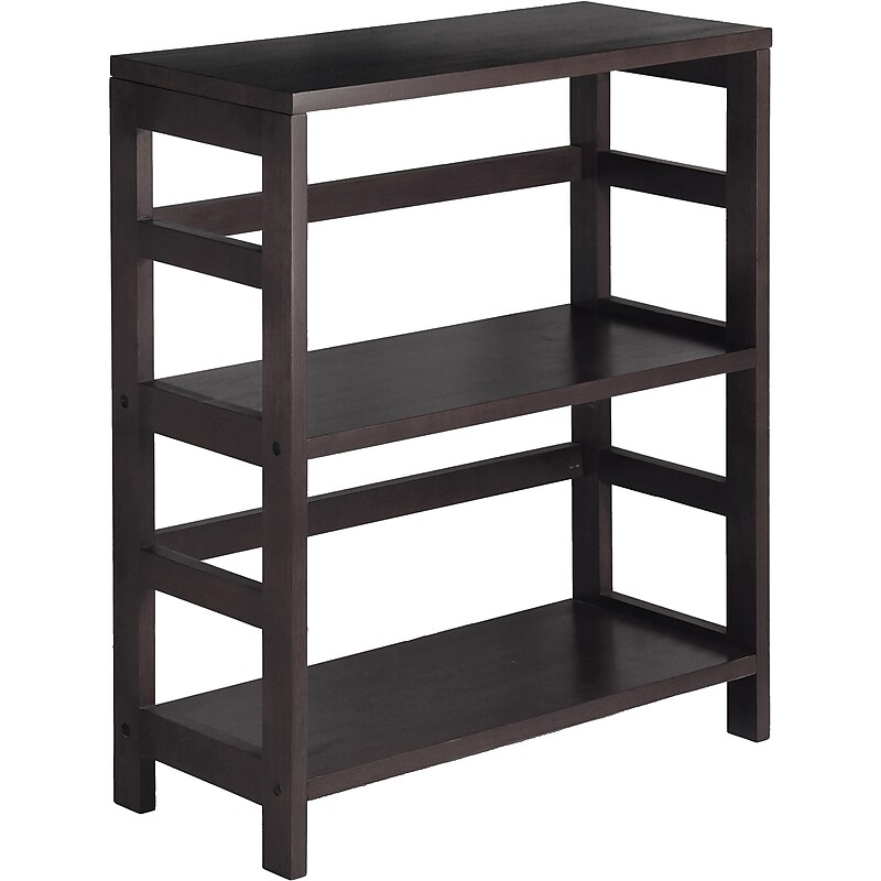 Winsome Leo Solid/Composite Wood 2-Tier Wide Storage Shelf, Espresso image 1