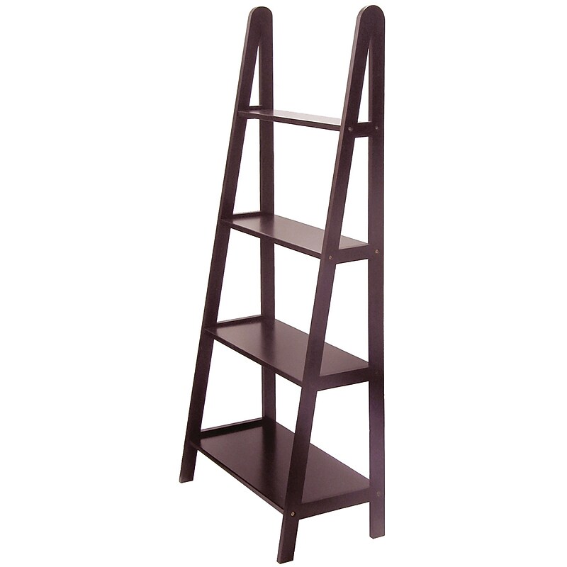Winsome Beech Wood 4-Tier A-Frame Shelf, Dark Espresso image 1