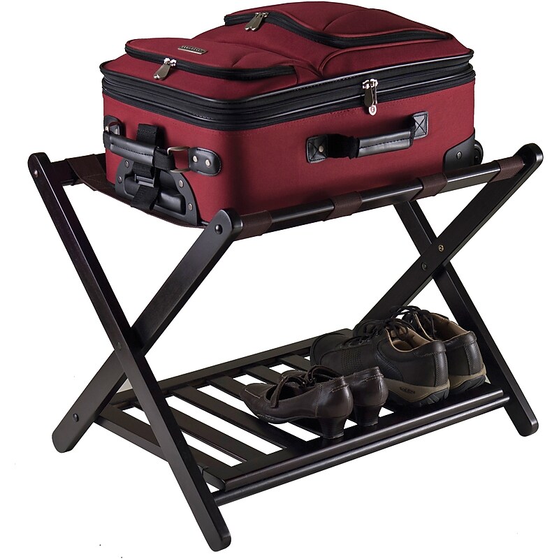 Winsome Reese 26.5" Luggage Rack with Shelf, Dark Espresso (92436) image 1