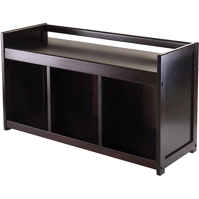 Winsome Addison Storage Bench With 3 Sections, Dark Espresso (92439) image 1