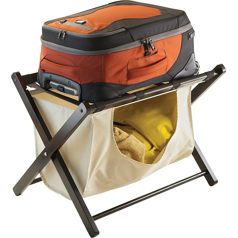 Winsome Dora 26" Luggage Rack with Removable Fabric Basket, Espresso (92535) image 1