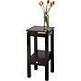 Winsome Linea 29.49" x 13.3" x 13.3" Composite Wood Phone Stand With Chrome Accent, Dark Brown (92714)~#|#~s0730867_sc7