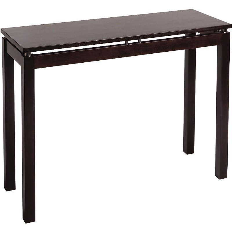 Winsome Linea 29.52" x 39.37" x 13.93" Wood Console/Hall Table With Chrome Accent, Dark Espresso image 1