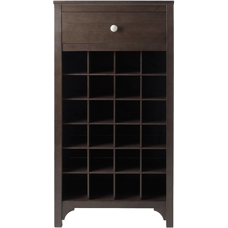Winsome Ancona 37.52" x 19.09" x 12.6" 24-Bottle Modular Wine Cabinet With 1-Drawer, Dark Espresso image 1