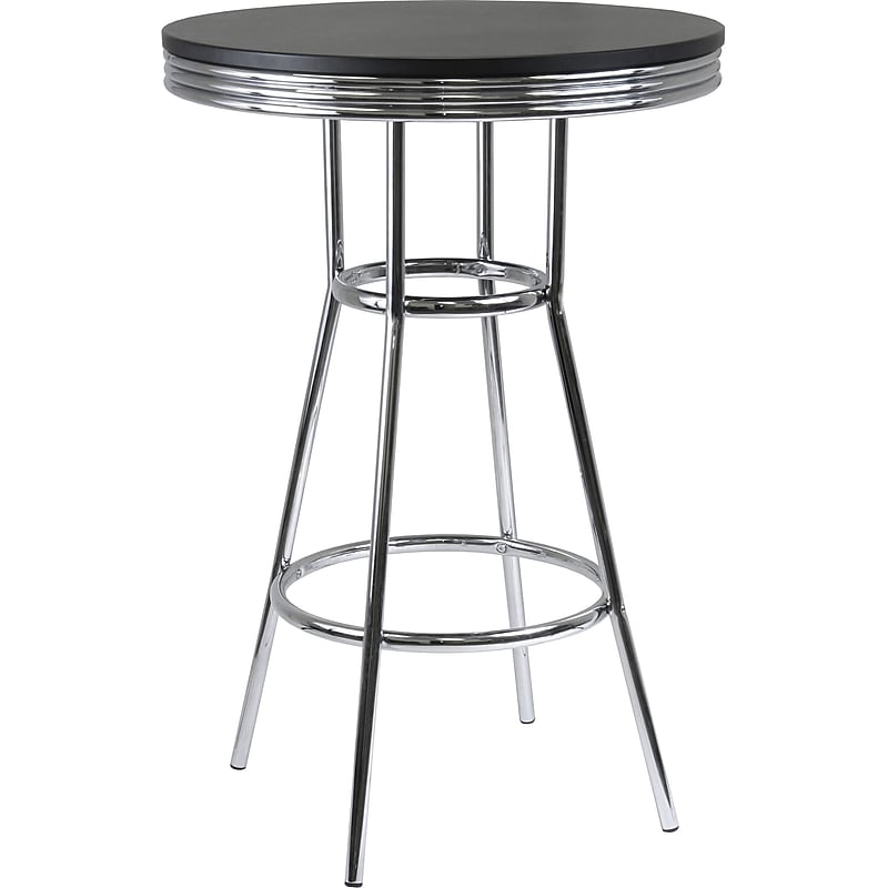 Winsome Summit 40.55" x 30" x 30" Wood Round Pub Table Round, Black image 1