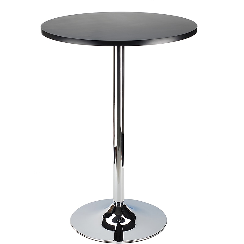 Winsome Spectrum 39.76" x 23.66" x 23.66" MDF Round Pub Table, Black image 1