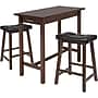 Winsome 3-Piece Wooden Kitchen Island Table with 2 Cushion Stools, 39.37" x 19.69", Antique Walnut (55813WIN)~#|#~s0731070_sc7