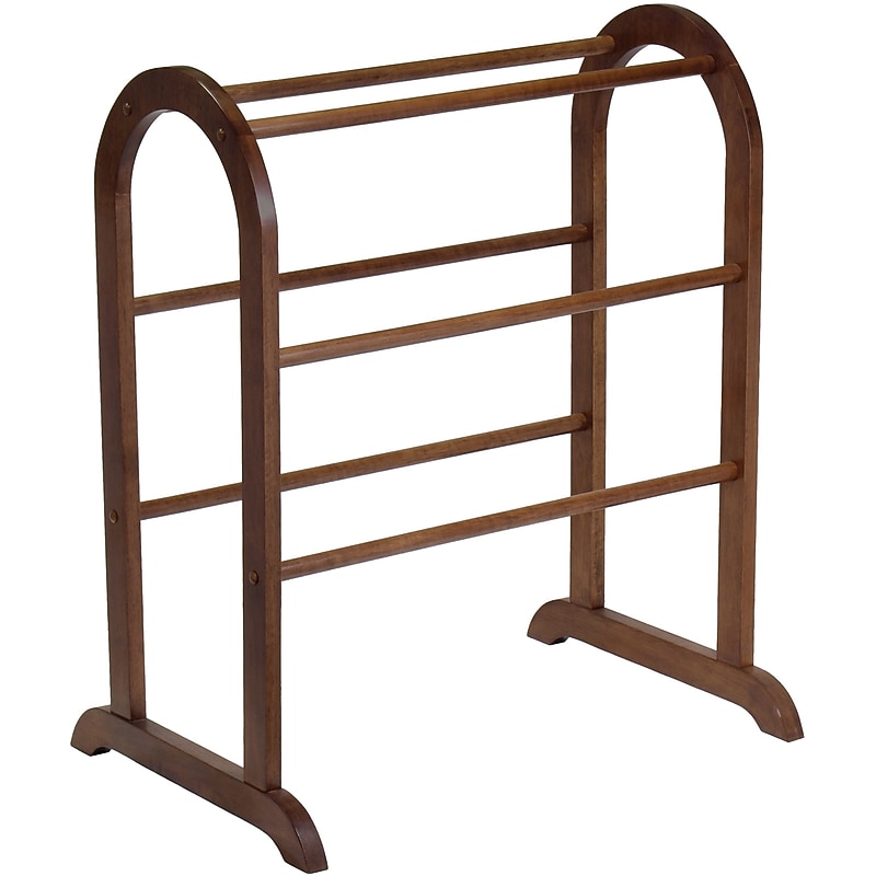 Winsome Wood Quilt Rack With 6 Rungs, Antique Walnut (94326) image 1