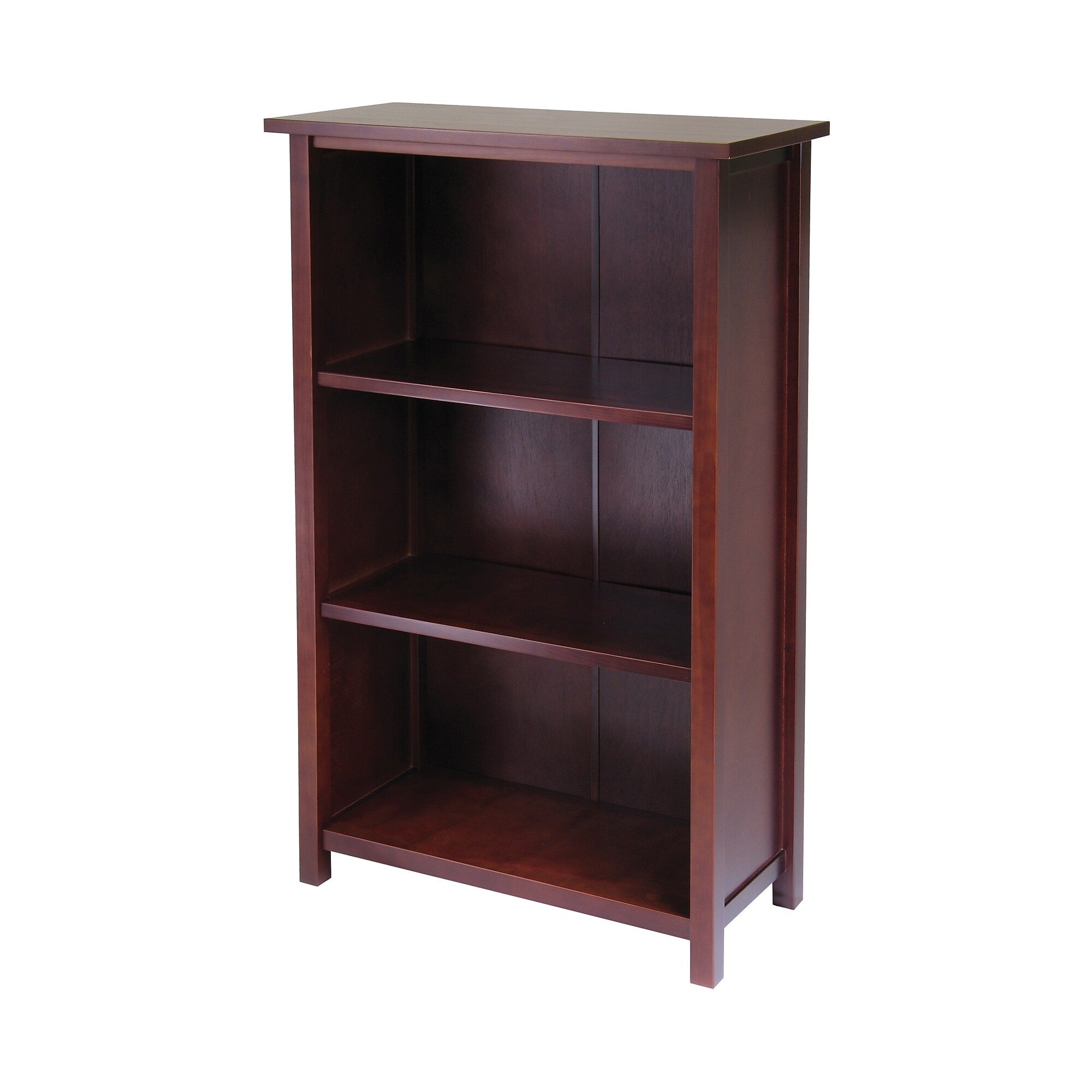 Winsome Milan Solid/Composite Wood 4-Tier Medium Storage Shelf or Bookcase, Antique Walnut Sansujyuku sansujyuku.com