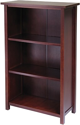 Winsome Milan Solid/Composite Wood 4-Tier Medium Storage Shelf or Bookcase, Antique Walnut Sansujyuku sansujyuku.com