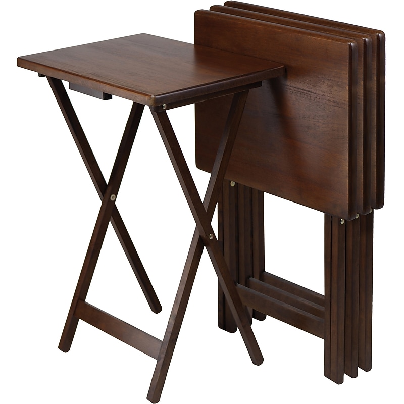 Winsome 19" TV Table, Brown, 4/Set (94419) image 1