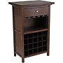 Winsome 40.4" x 26.6" x 15.7" Wood Wine Cabinet With 1-Drawer, Glass Rack, Antique Walnut~#|#~s0731124_sc7