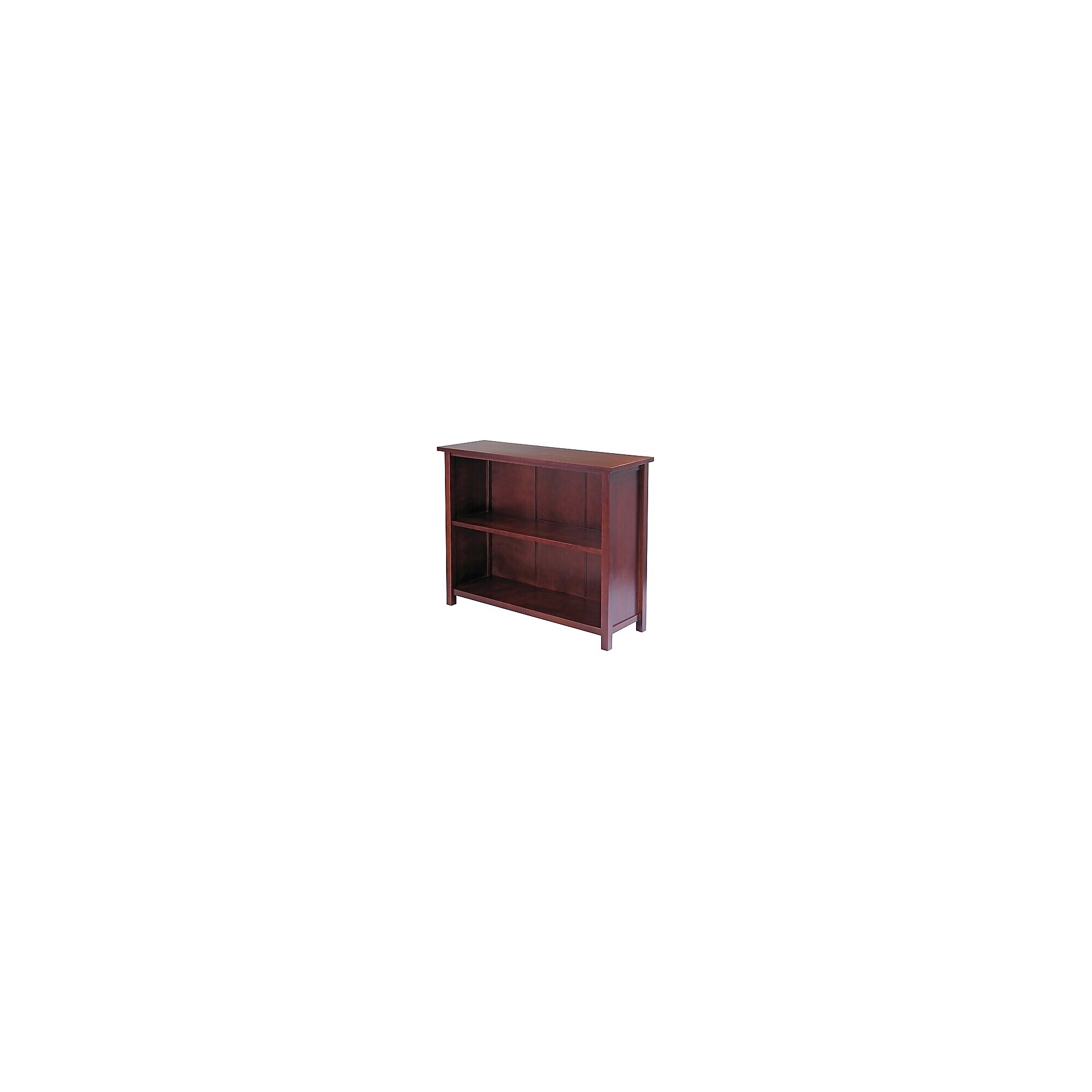 Winsome Milan Solid/Composite Wood 3-Tier Long Storage Shelf or Bookcase, Antique Walnut Sansujyuku sansujyuku.com